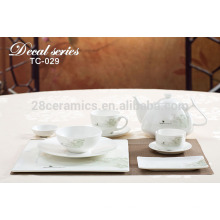 Conjunto fino de lujo de la tabla de China de hueso, sistema de té fino de la porcelana 16pcs